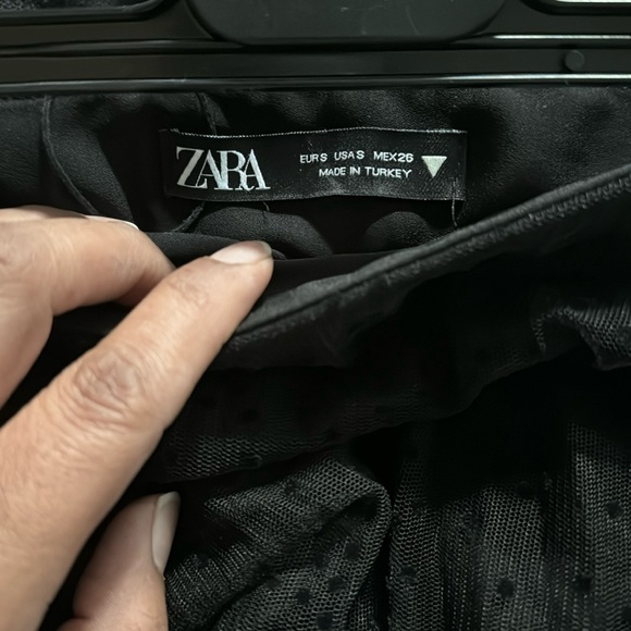 ZARA Dotted Pleated Tulle Skirt - Picture 6 of 7